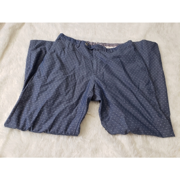 Peter Millar blue and white patterned men's dress pants size 34